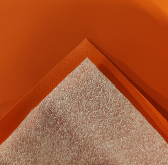 Утепленный тент ПВХ 650 гр/м2 Г 1 оранжевый (огнестойкий) - 2х3м