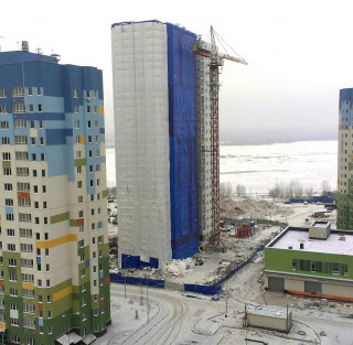 Тент фасадный для лесов 120г/м2 белый - 2.6х50м